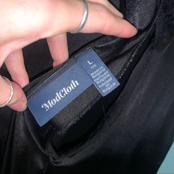 ModCloth Black Slip Dress Size Large - Picture 3 of 6